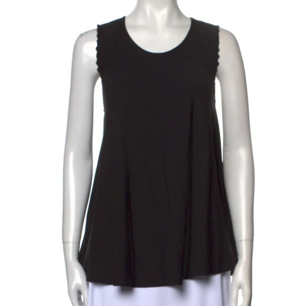 Sleeveless Top "Born For Love And Lemons", With Black Embroidered Edges Design